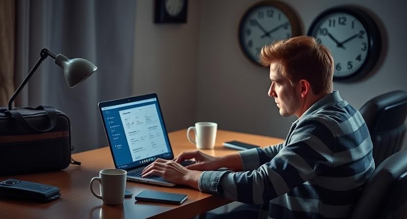 Keliautojas skubiai perka lėktuvo bilietus internetu, bijodamas praleisti gerą pasiūlymą